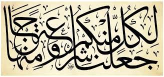 لِكُلٍّ جَعَلْنَا مِنكُمْ شِرْعَةً وَمِنْهَاجًا